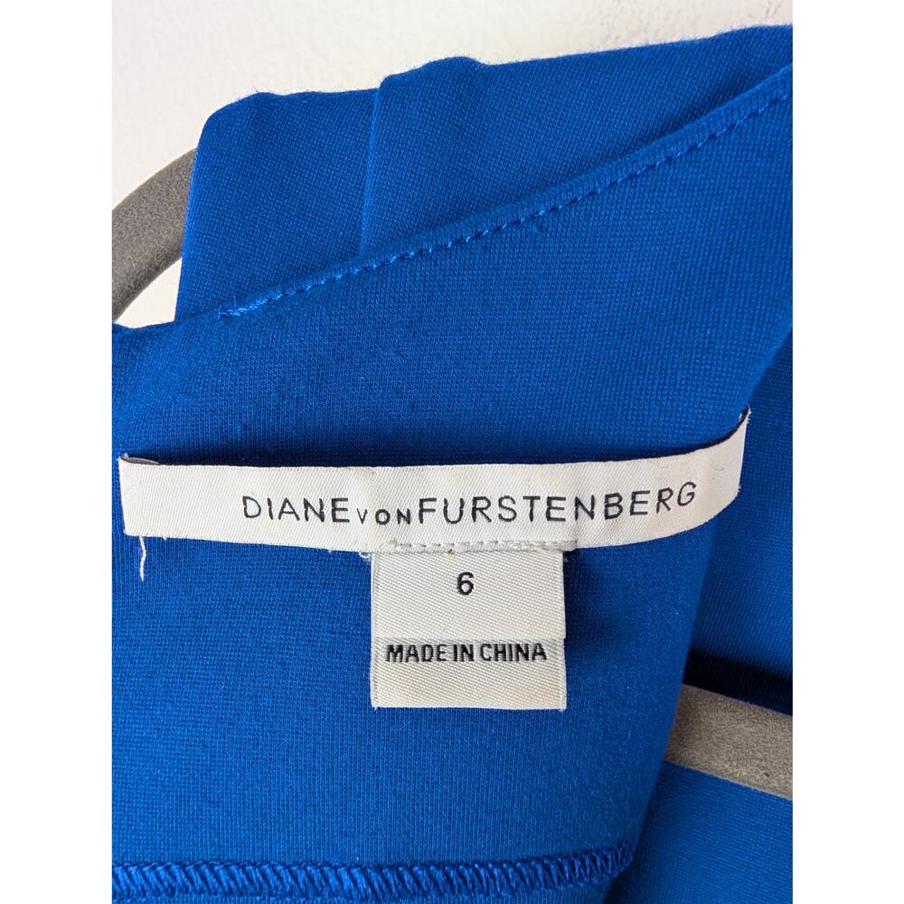 Diane Von Furstenberg Sheath Dress Career Office Classic Designer Blue Size 6 - Picture 7 of 10